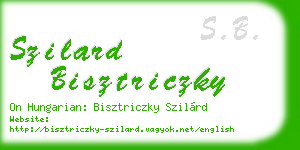 szilard bisztriczky business card